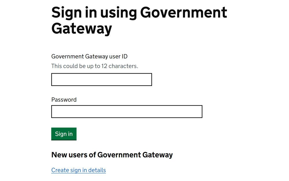 Government Gateway login
